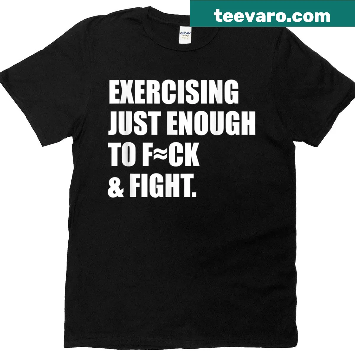 Funny vintage t-shirt about exercising just enough to 'fck' fight — on a men's t-shirt