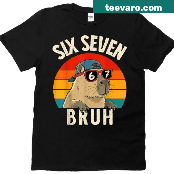 Funny capybara design with text 'Bruh' and number 67.