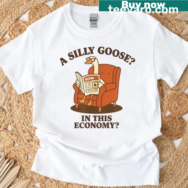 Funny goose graphic t-shirt with meme text