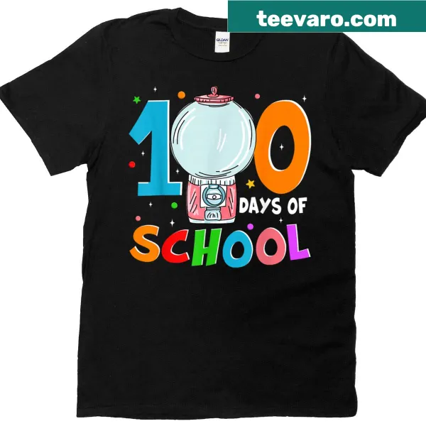 Cartoon graphic of gumball machine for 100 days of school