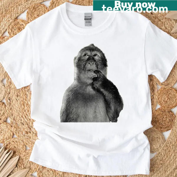 Retro monkey meme T-shirt with humorous graphic design