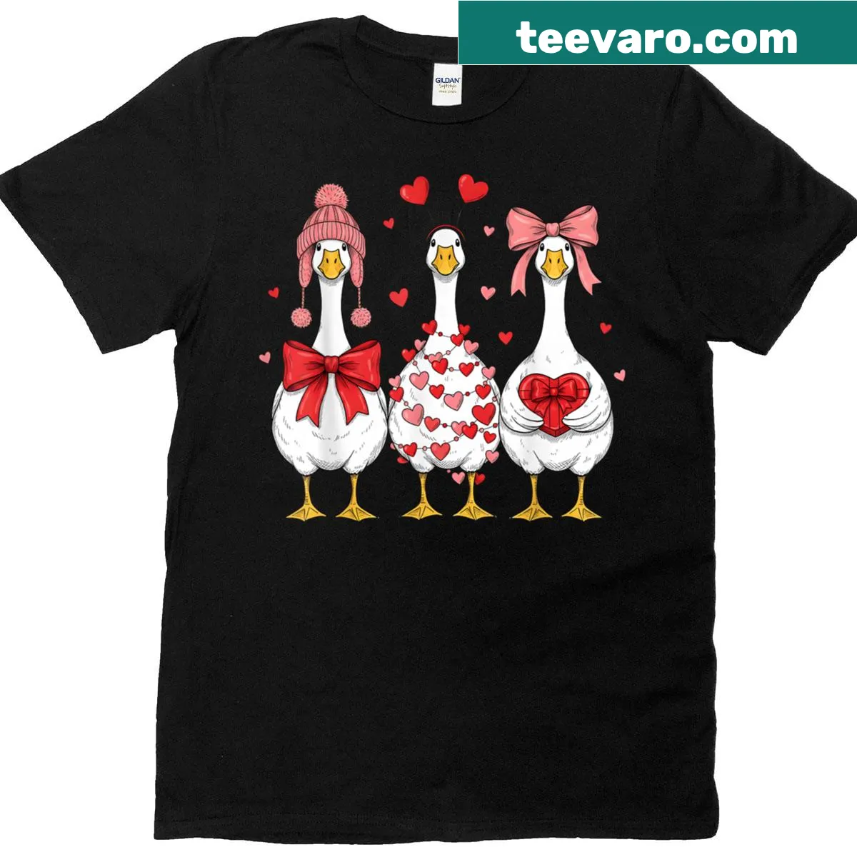Funny Valentine's Day T-shirt with 'Silly Goose' text — on a men's t-shirt