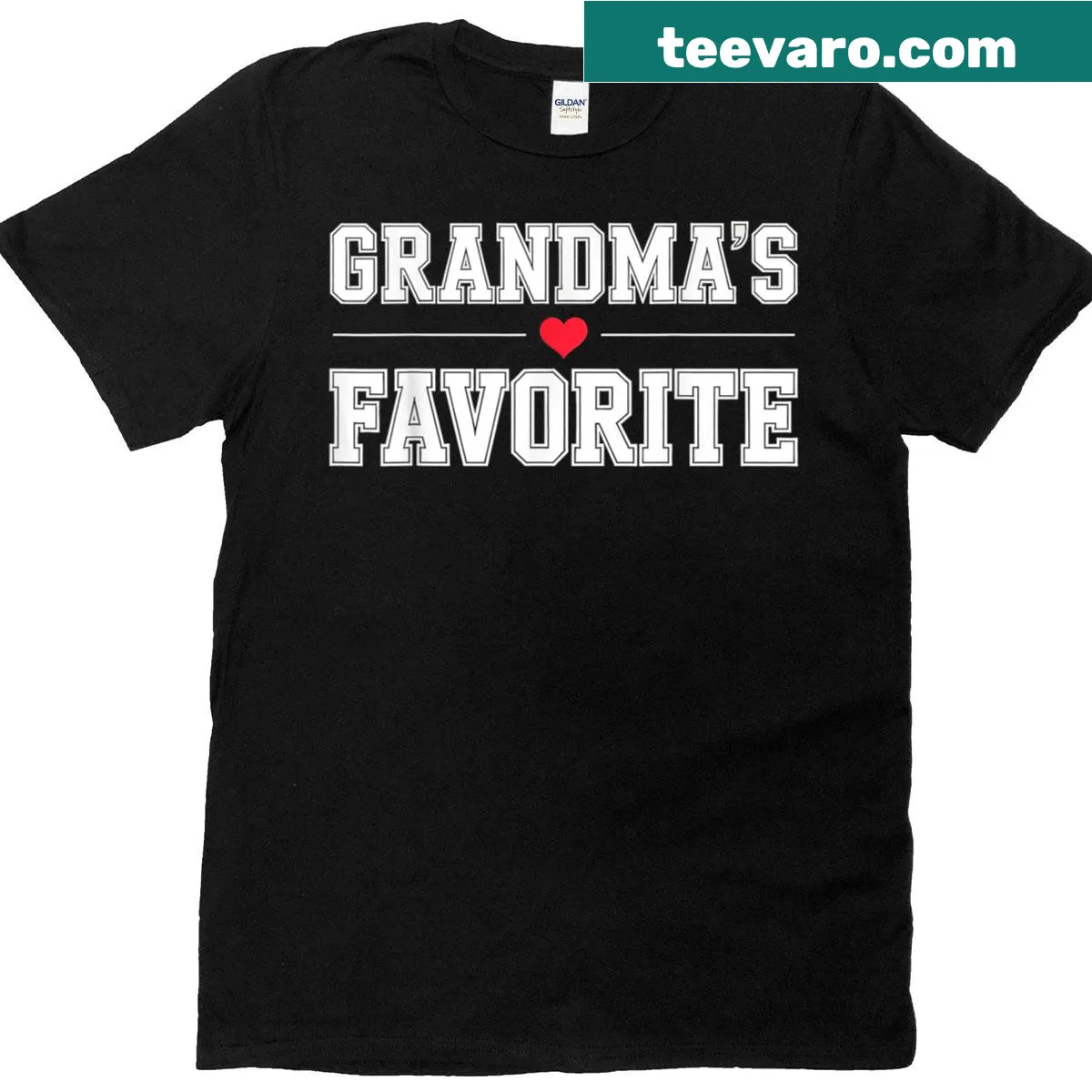 T-shirt declaring Grandmas Favorite in a sentimental design — on a men's t-shirt