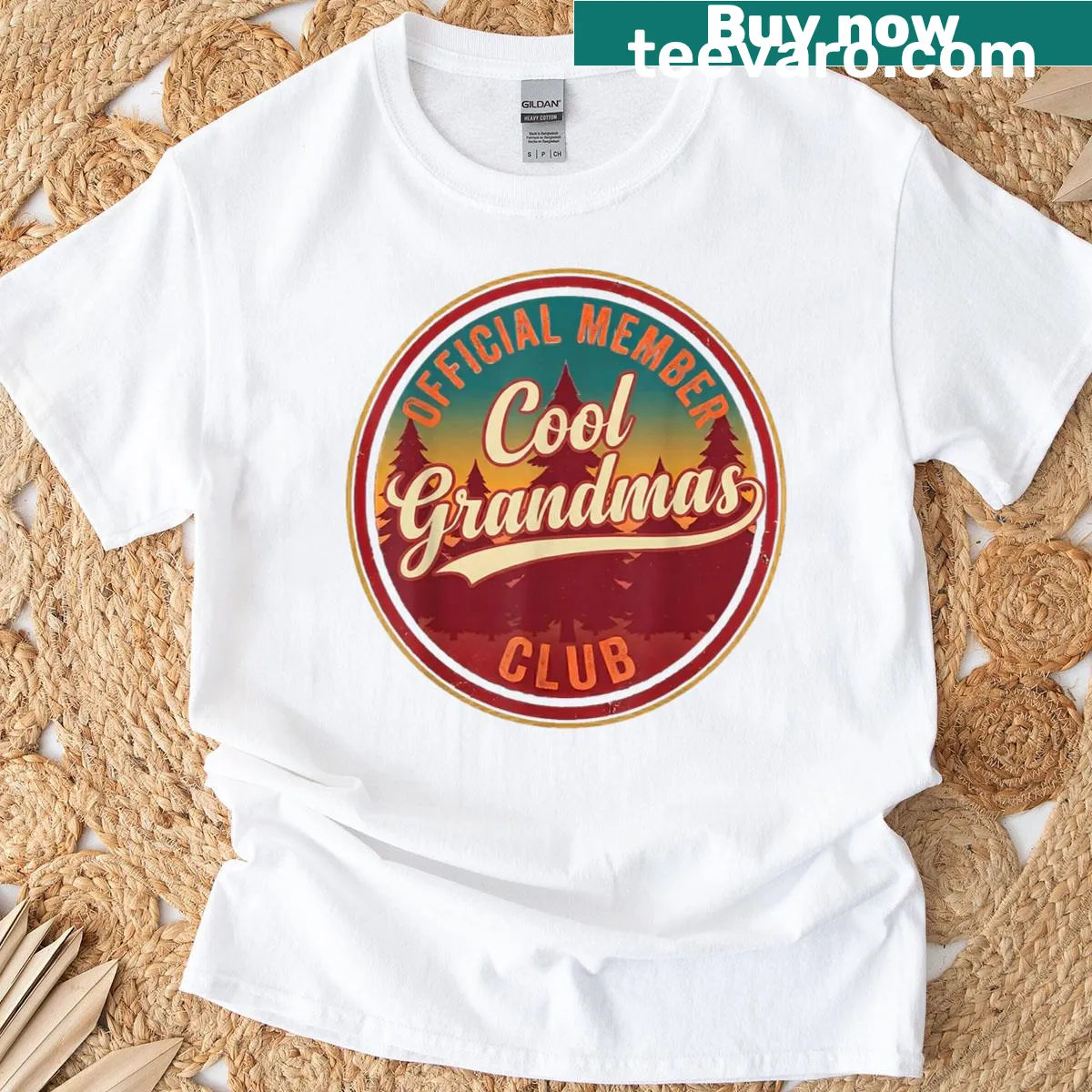 Funny grandma t-shirt with 'Cool Grandmas Club' design — on a men's t-shirt