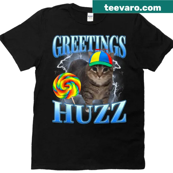 Silly cat meme T-shirt with lollipop and funny text