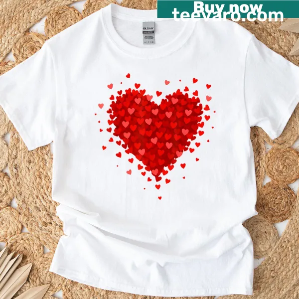 Cute heart design made of smaller hearts for Valentine's Day