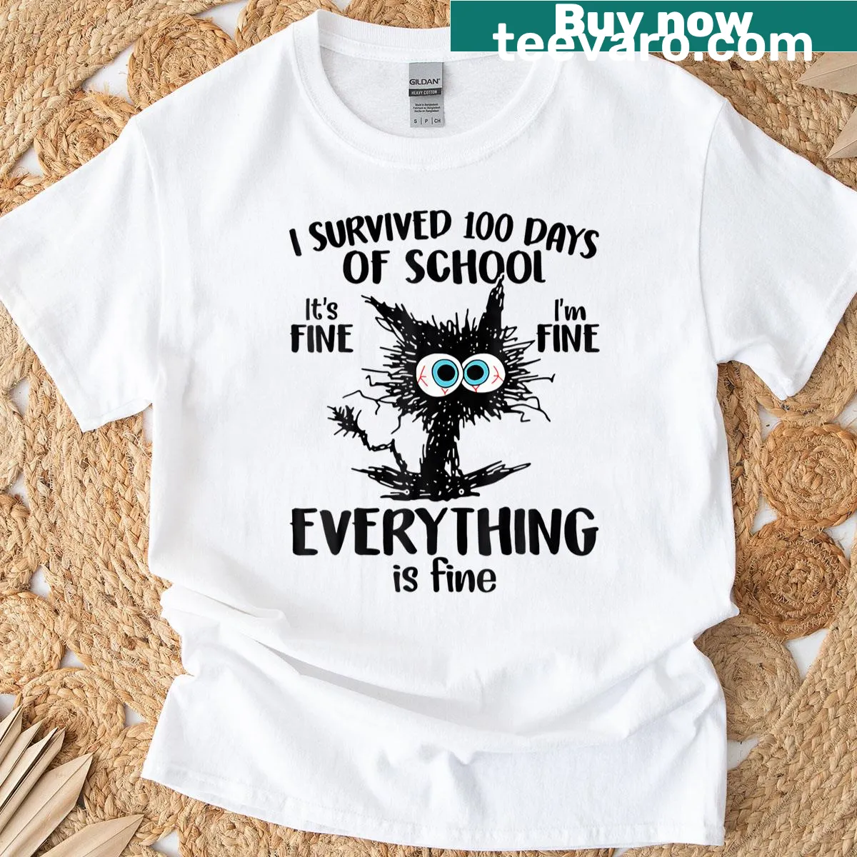 Funny school survival t-shirt with humorous text — on a men's t-shirt