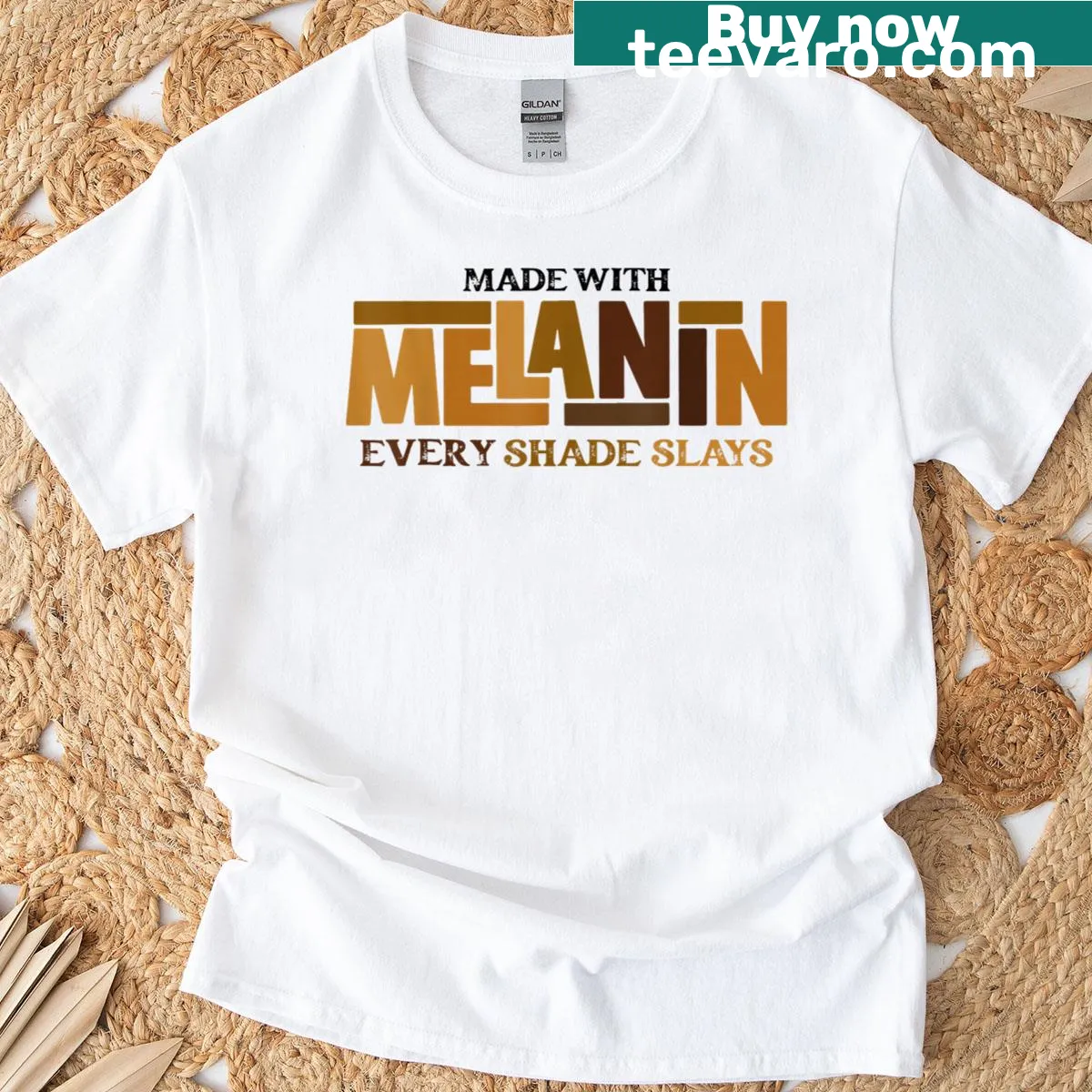 Black History t-shirt with afro graphic and empowering text — on a men's t-shirt