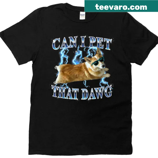Funny dog lover shirt with heavy metal theme and corgi graphic.