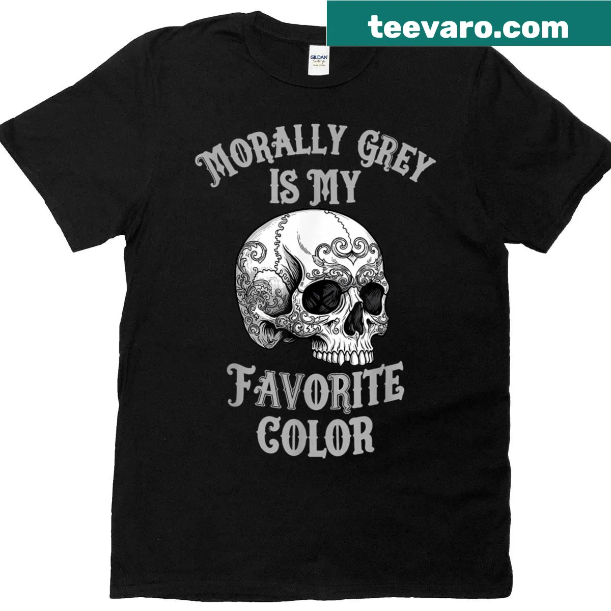 Edgy T-shirt featuring skull illustration and thought-provoking text — on a men's t-shirt