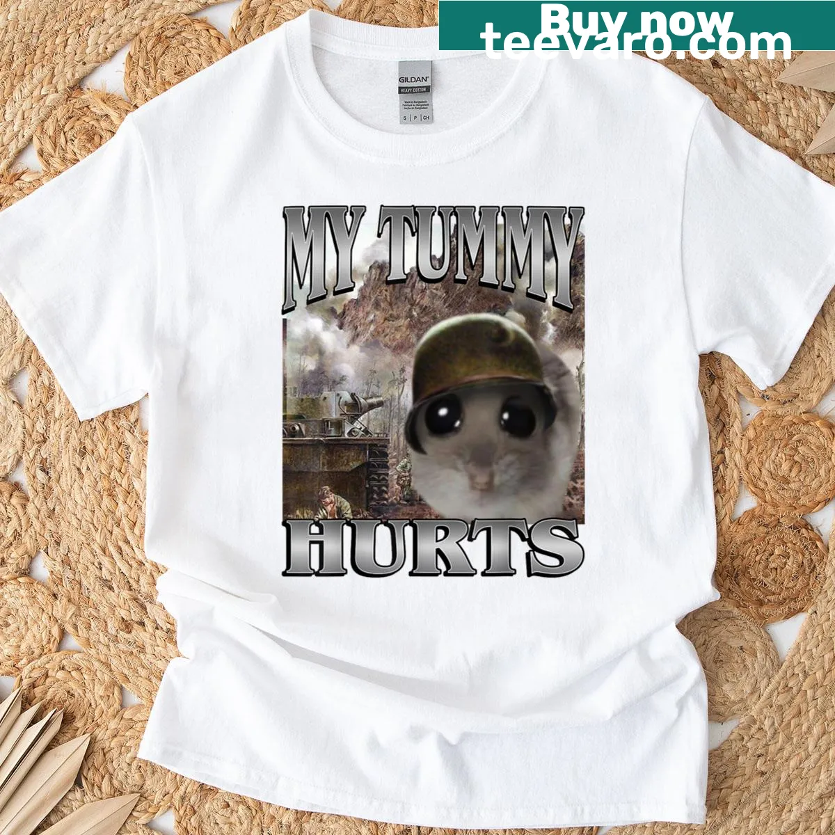 Funny hamster meme t-shirt with a cartoon hamster — on a men's t-shirt