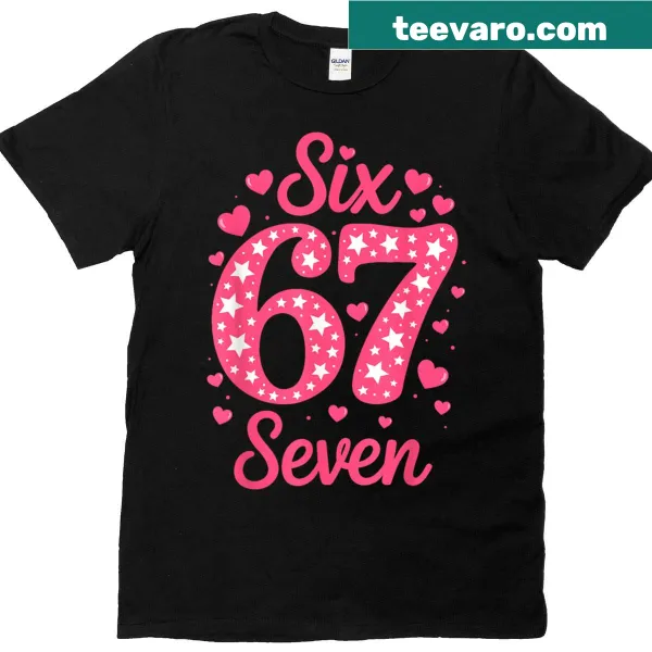 Funny typography with the number 67 in a playful design