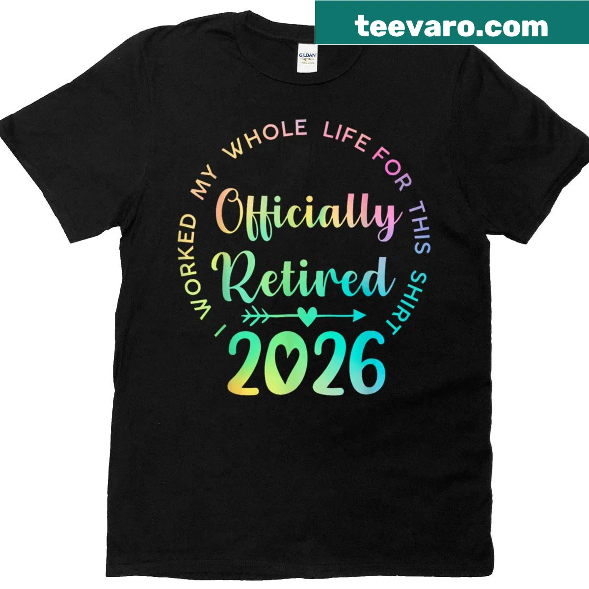 Text 'Officially Retired 2026' in a playful font — on a men's t-shirt