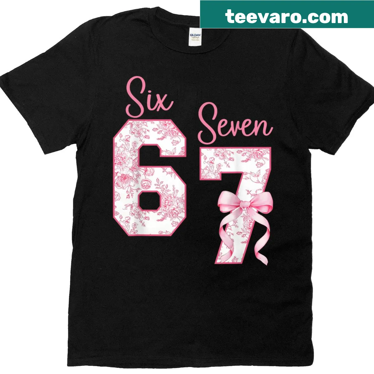 Delicate pink floral design on a women's t-shirt — on a men's t-shirt