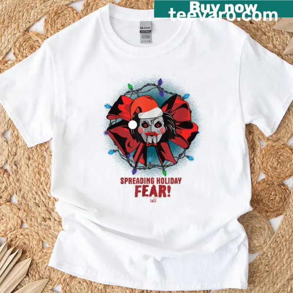 Saw-inspired Halloween T-shirt with horror-themed graphic