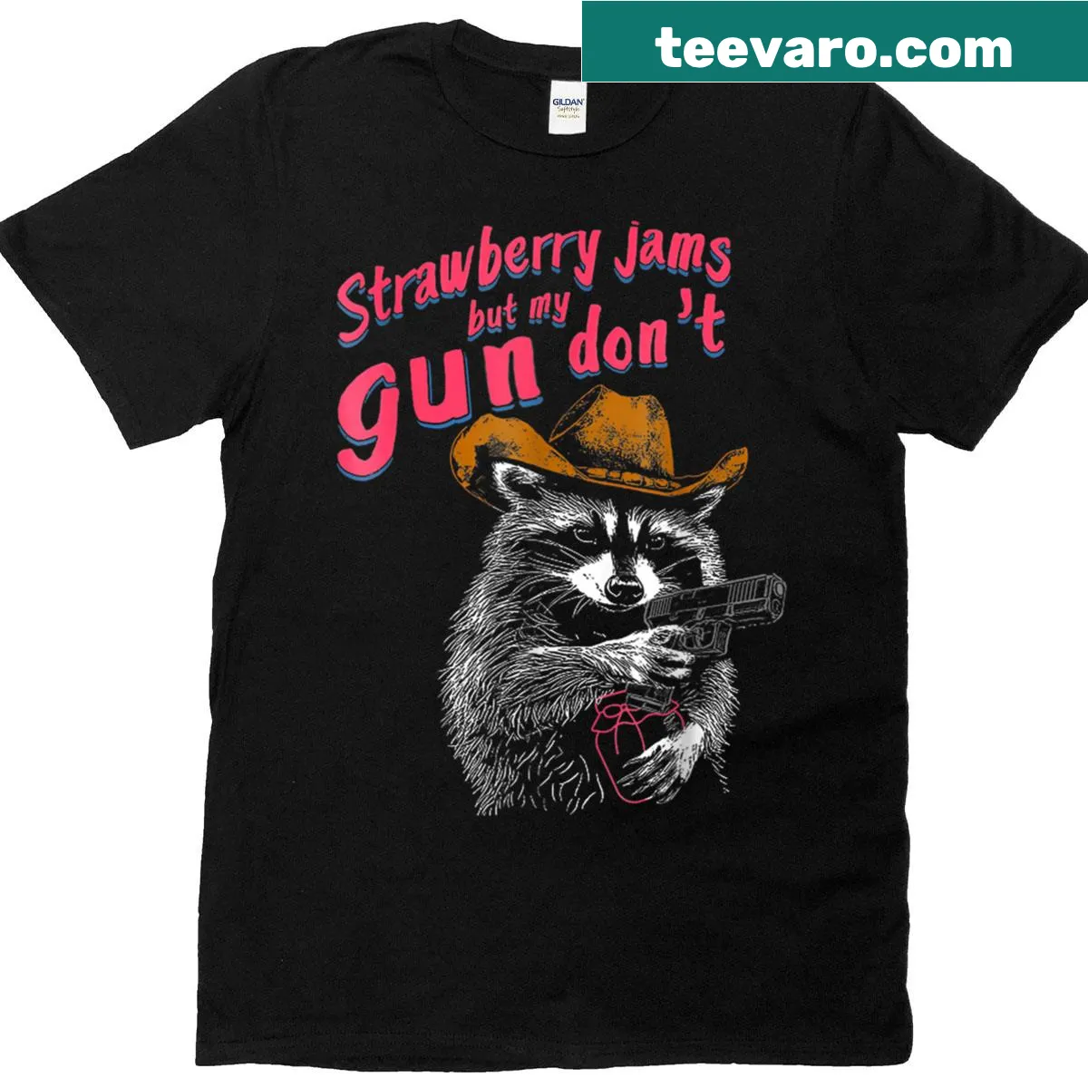 Funny raccoon t-shirt with cartoon graphic and humorous slogan — on a men's t-shirt