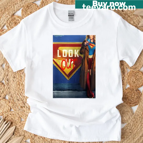 Supergirl vertical poster graphic design on T-shirt