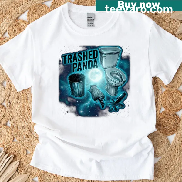 Funny panda and raccoon graphic T-shirt