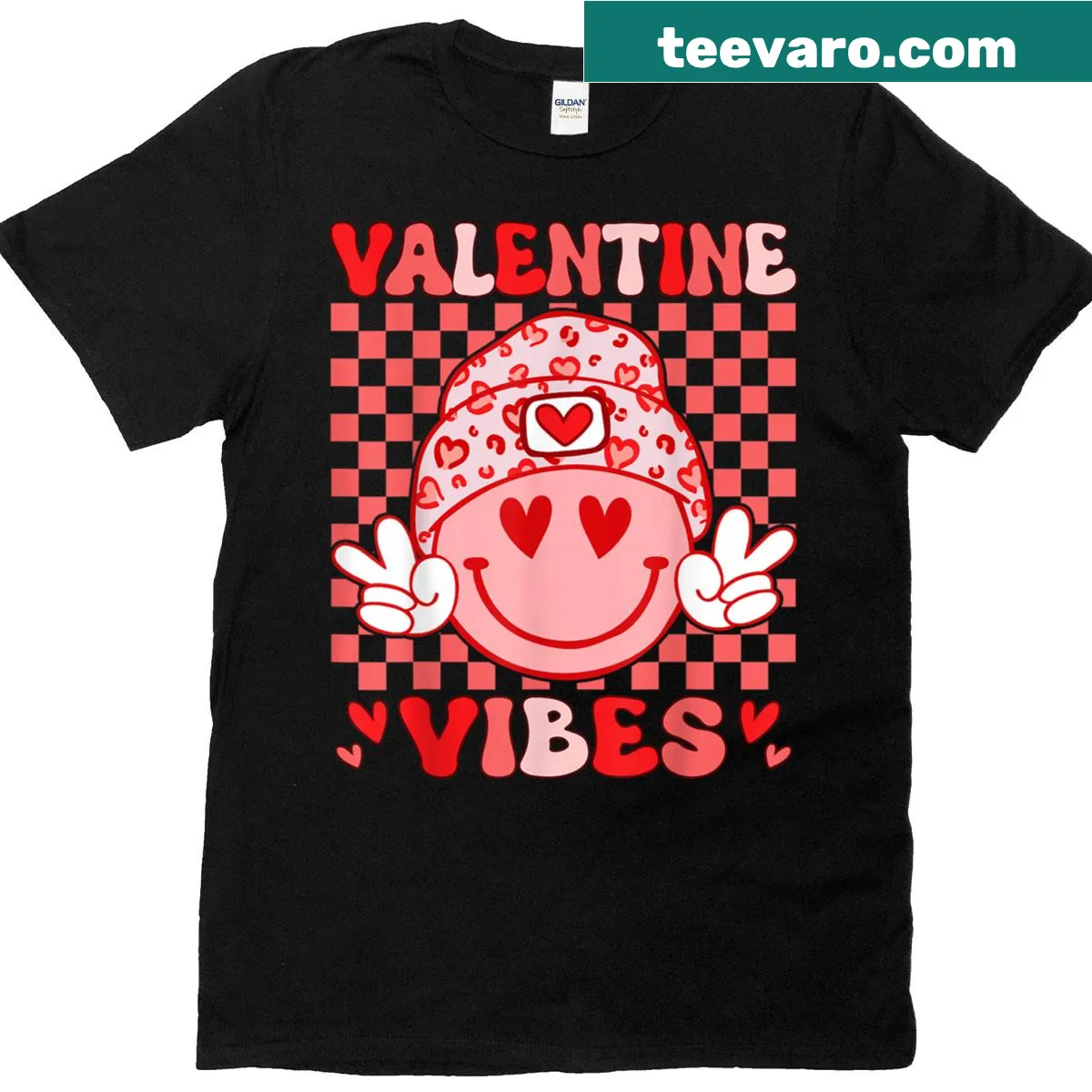 Hippie-inspired Valentine T-shirt with playful graphics — on a men's t-shirt