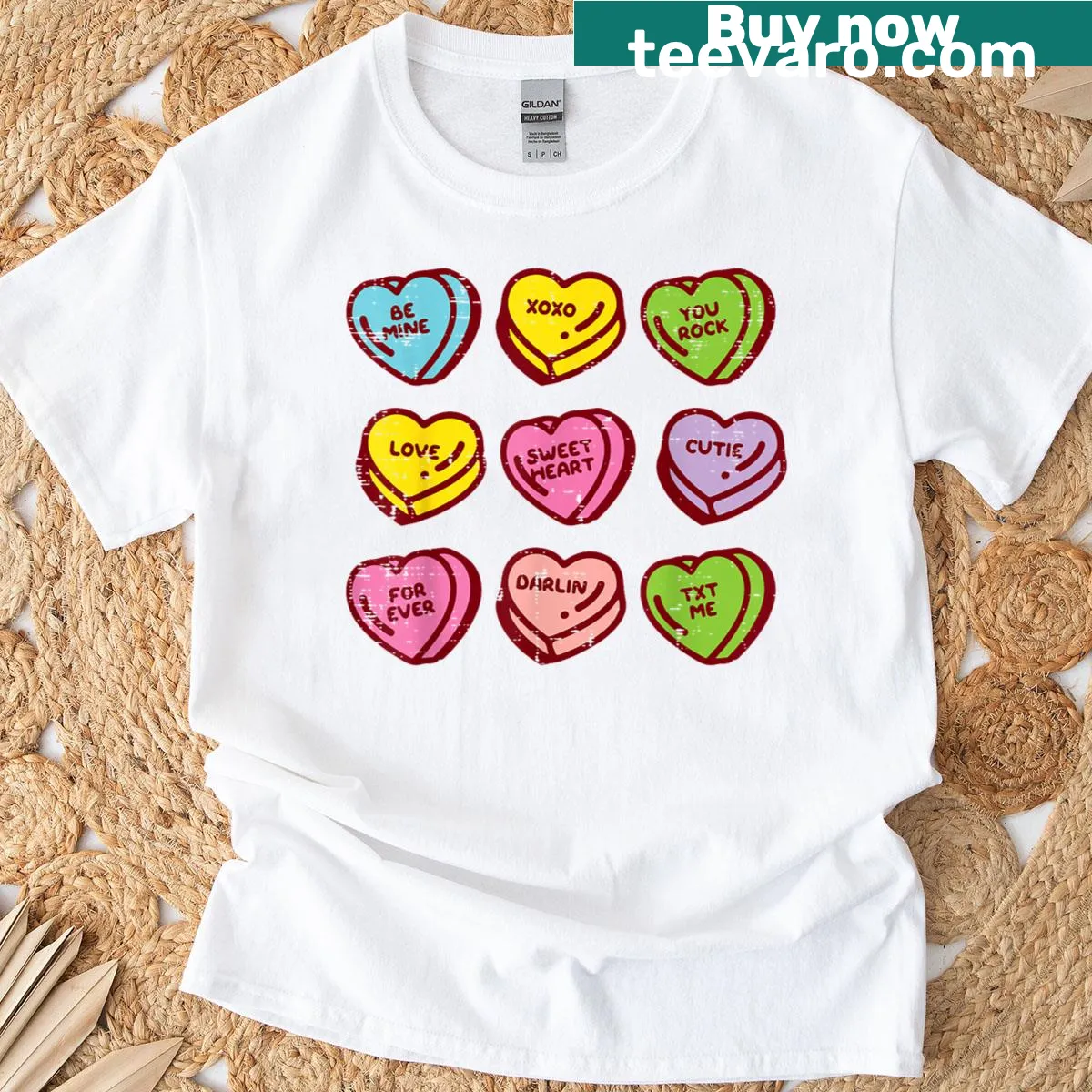 Cute Valentine's Day T-shirt featuring hearts and 'Be Mine' text — on a men's t-shirt