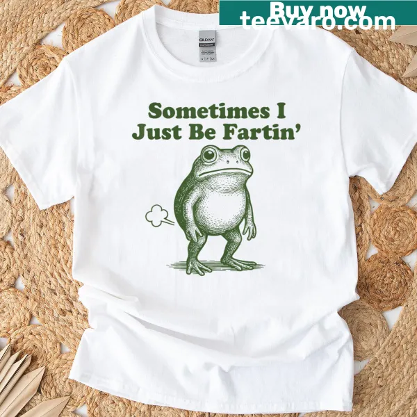 Vintage frog graphic t-shirt design featuring a playful frog illustration