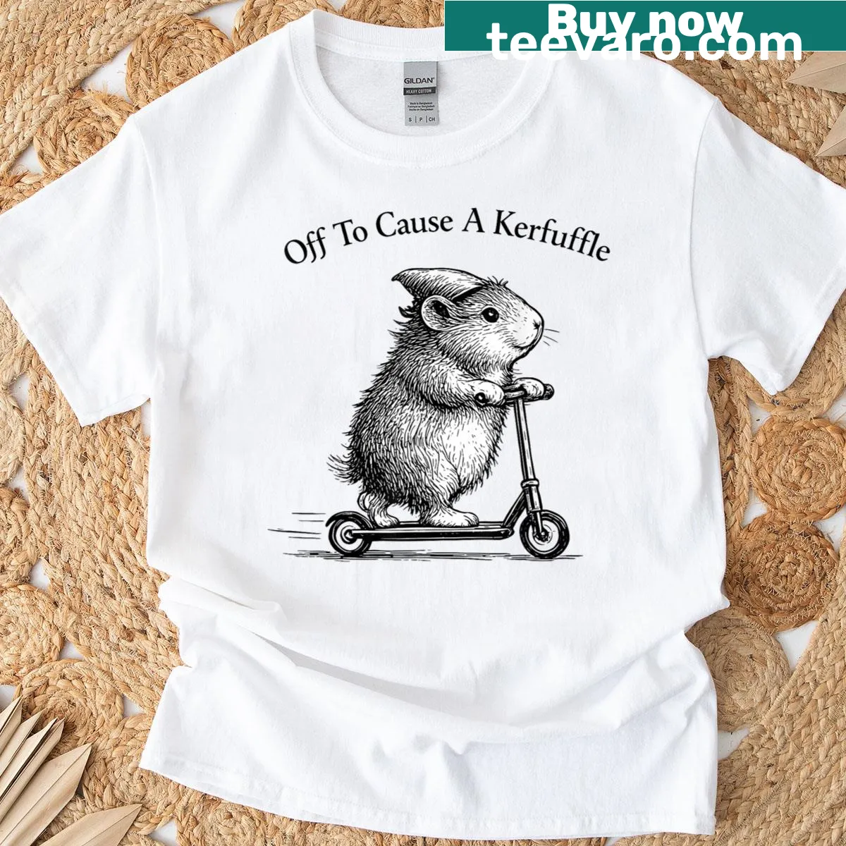 Capybara wizard meme T-shirt with a whimsical design — on a men's t-shirt