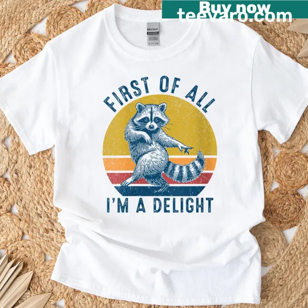 Funny T-shirt for women with raccoon-themed graphic and text
