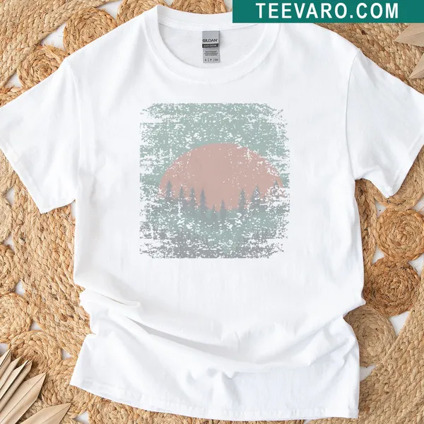 Distressed vintage outdoor sunset graphic T-shirt