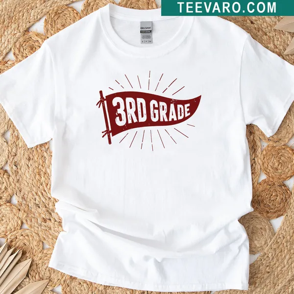 3rd Grade Teacher Team T-shirt with pennant flag design and playful typography