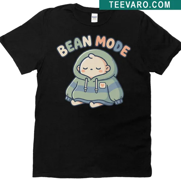 Kawaii design of a sleepy baby in a bean shape for introverts