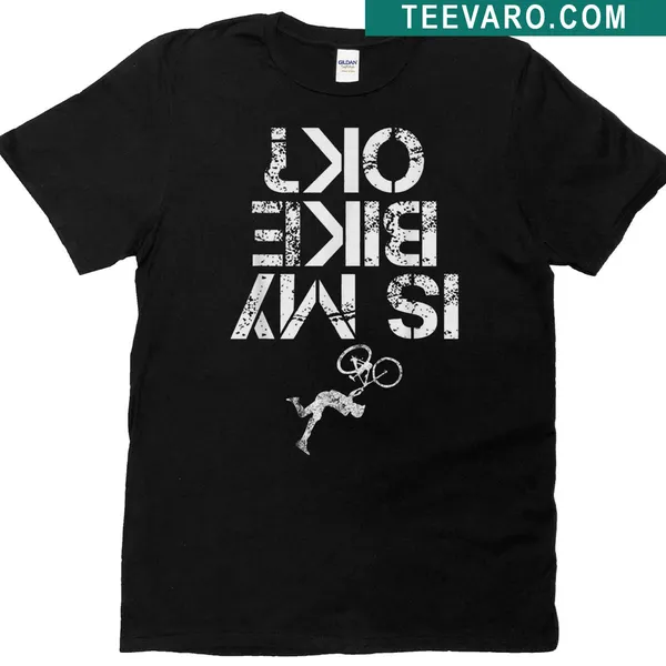 Funny mountain biking t-shirt with playful typography design