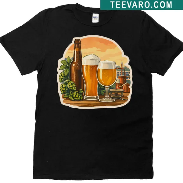 Watercolor graphic T-shirt celebrating Colorado brewery culture