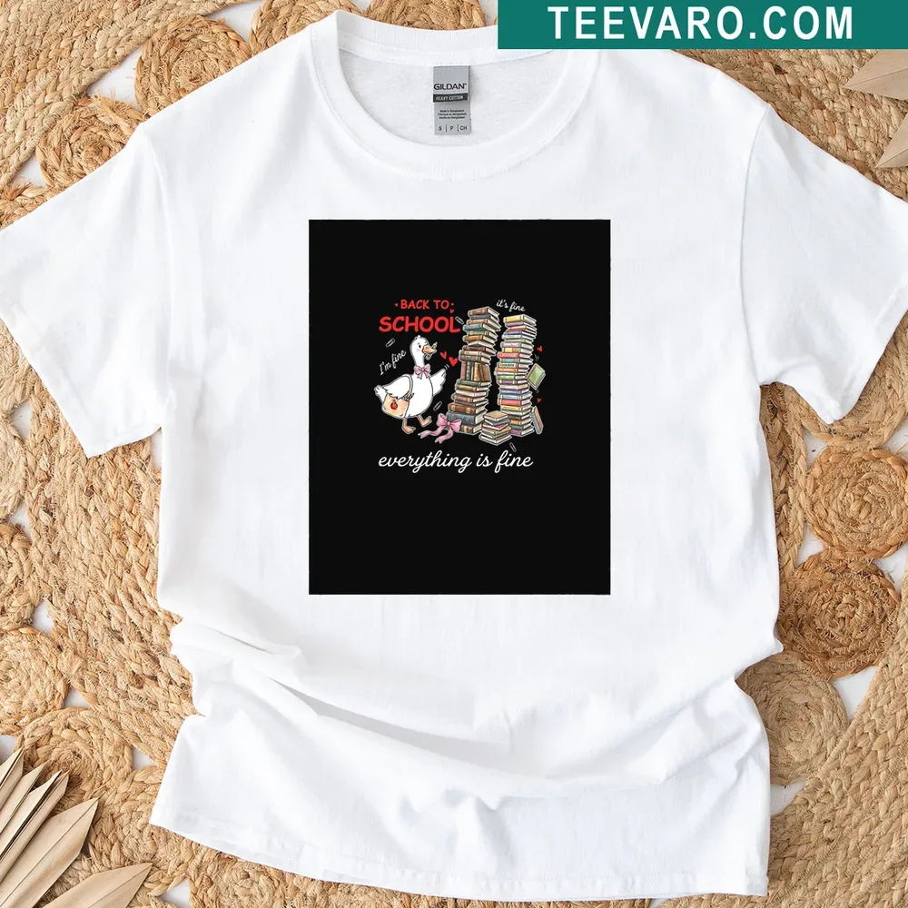Teacher T-shirt with a cheerful 'Everything Is Fine' graphic — on a men's t-shirt