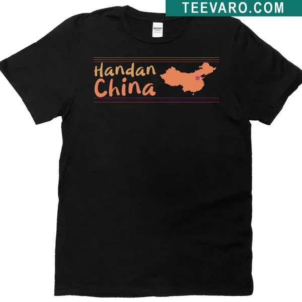 Map illustration T-shirt with Handan city marked in China