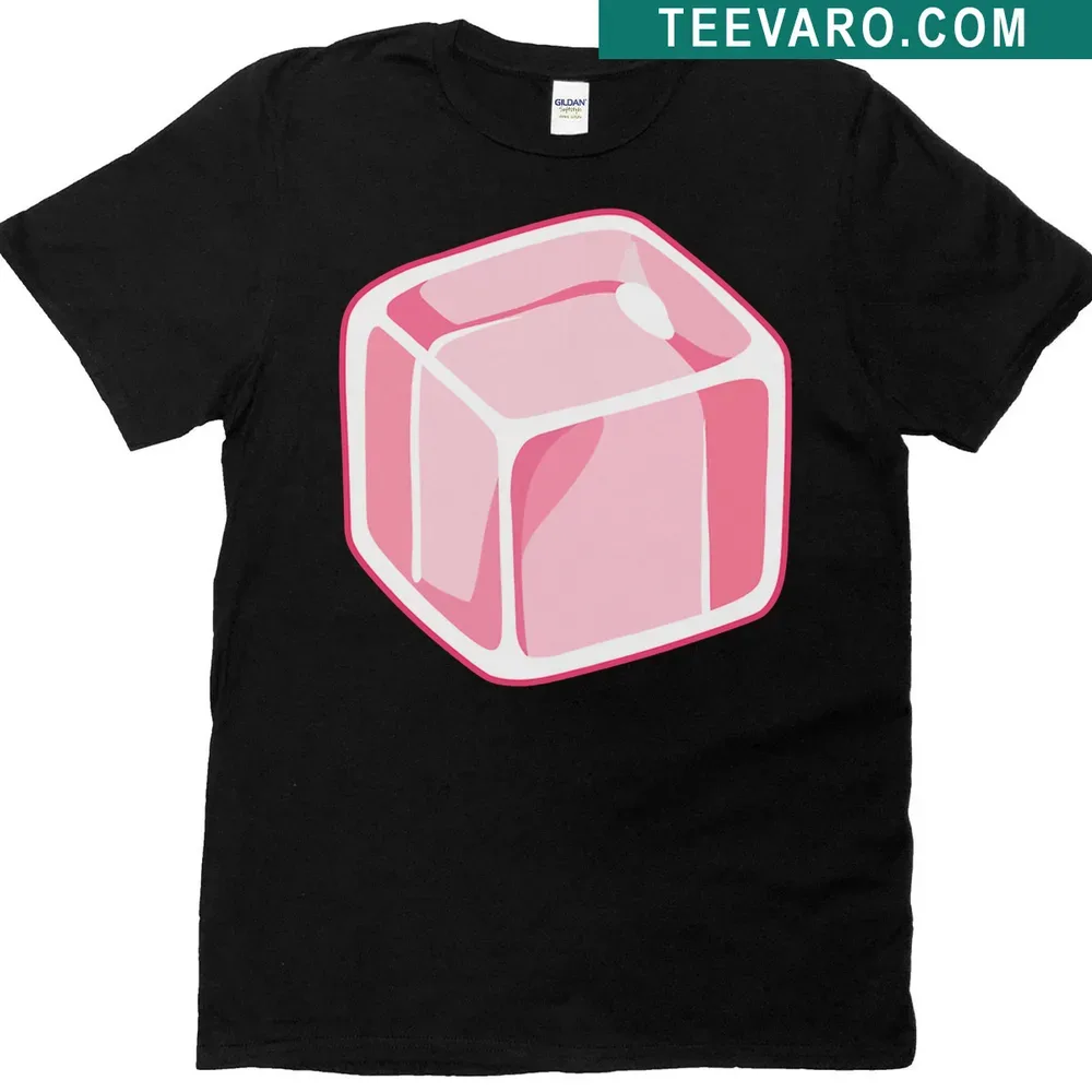 Cartoon pink grapefruit drink t-shirt with a cute smiling face — on a men's t-shirt