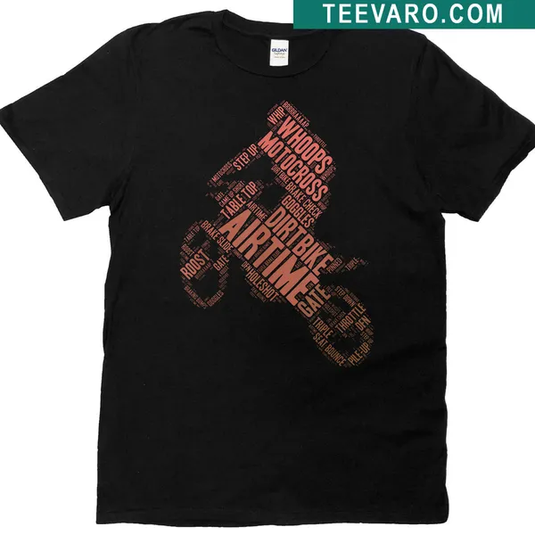 Illustrative motocross dirt bike graphic on T-shirt