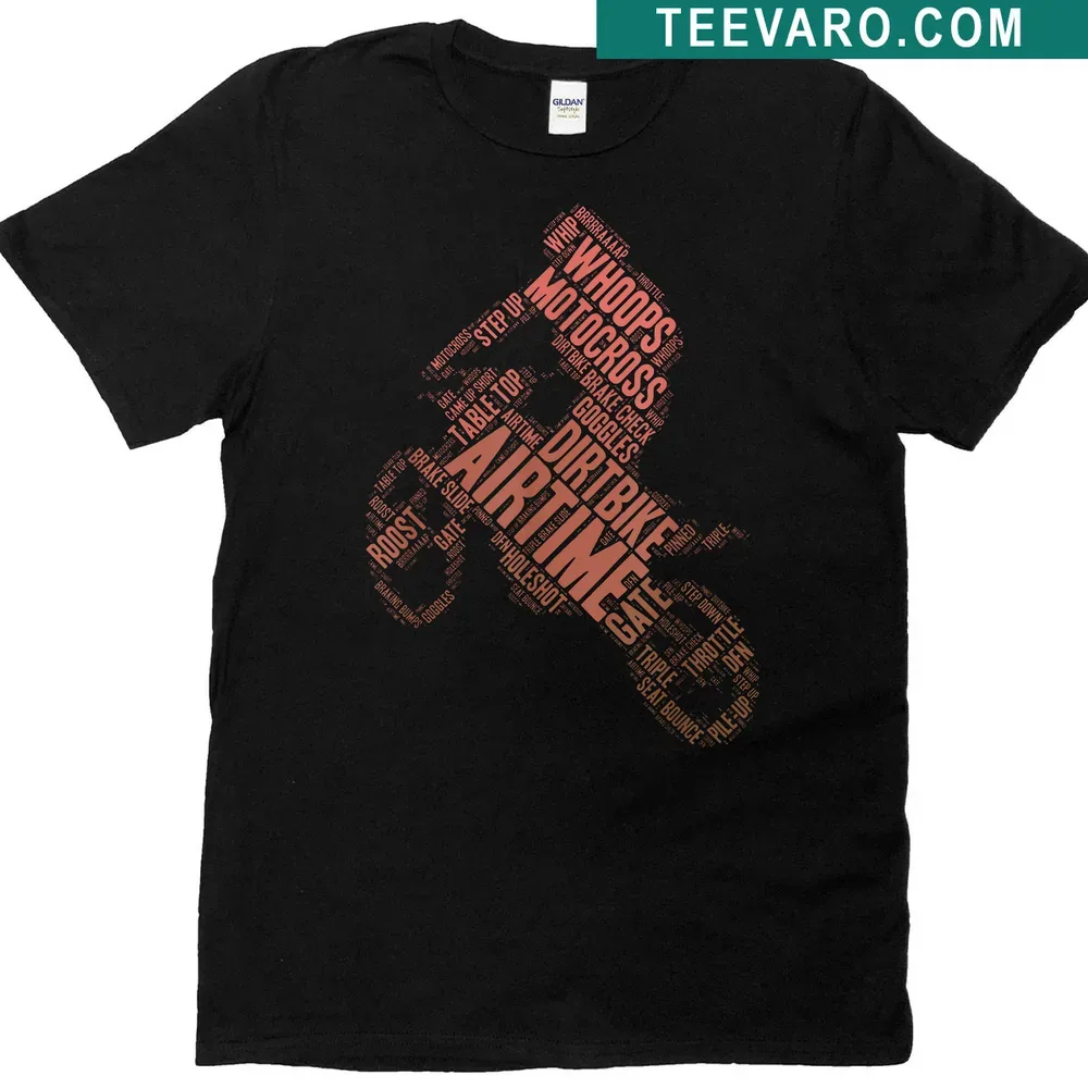 Illustrative motocross dirt bike graphic on T-shirt — on a men's t-shirt