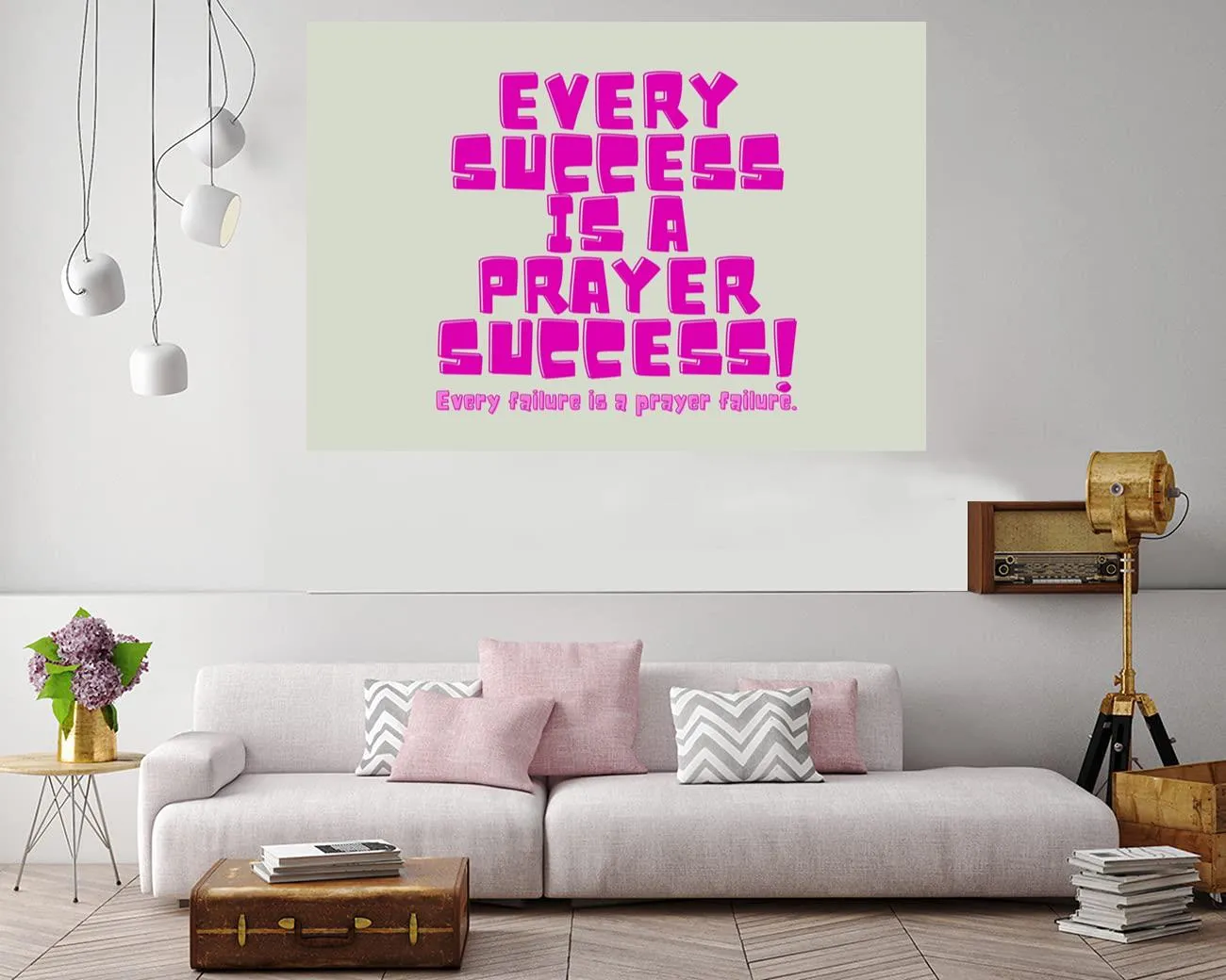 Inspirational canvas print about success and prayer