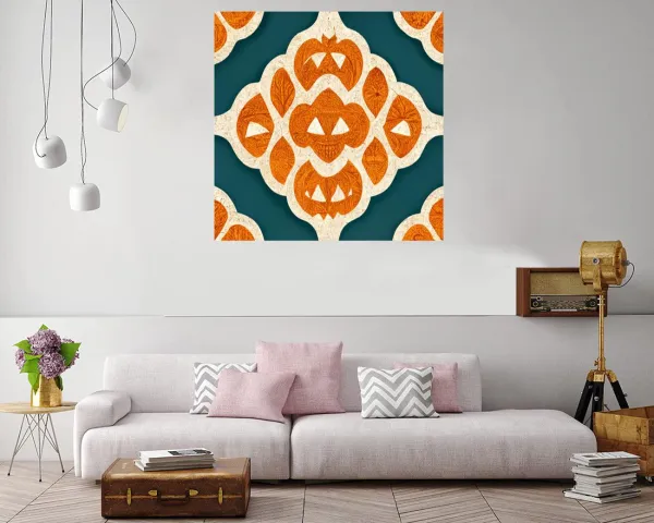 Playful Halloween canvas print featuring whimsical spooky elements