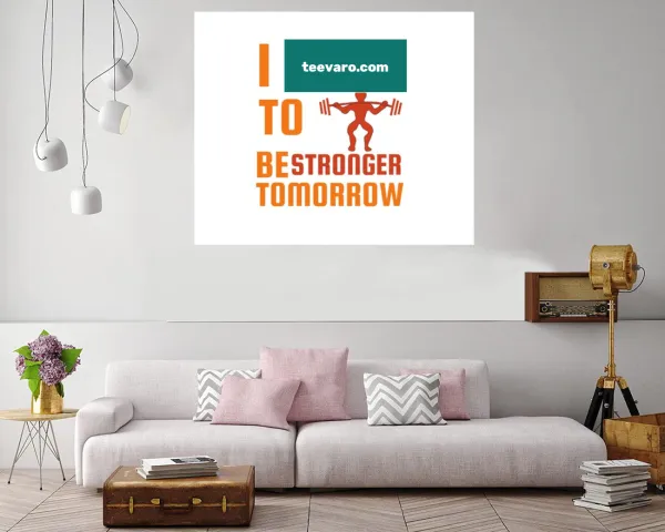 Inspirational typography canvas print with the phrase 'I Hope To Be Stronger Tomorrow'