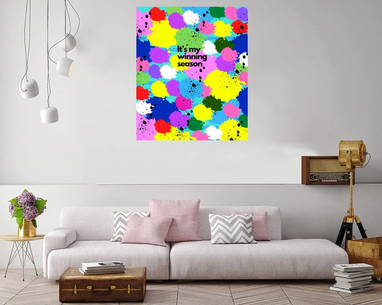 Motivational canvas print stating 'It's My Winning Season' in engaging typography