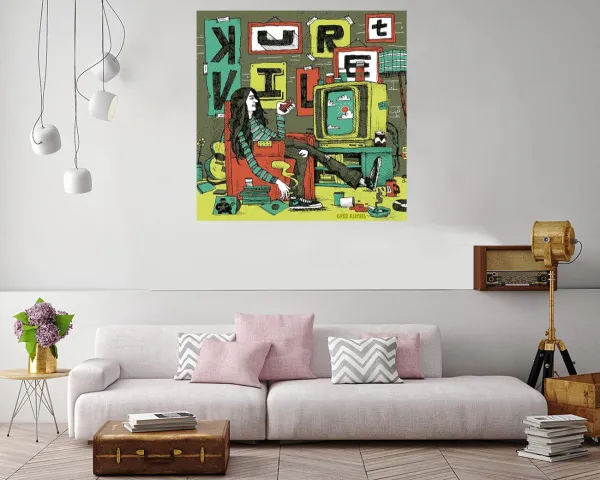 Canvas print featuring Kurt Vile mark in an artistic style