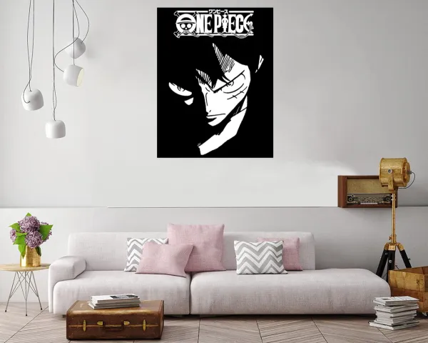 Dramatic canvas print of Luffy in a dark fantasy setting