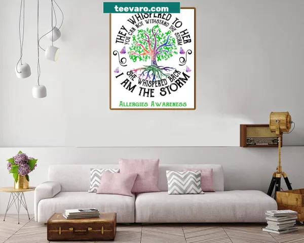 Inspirational allergies awareness canvas print with storm theme.