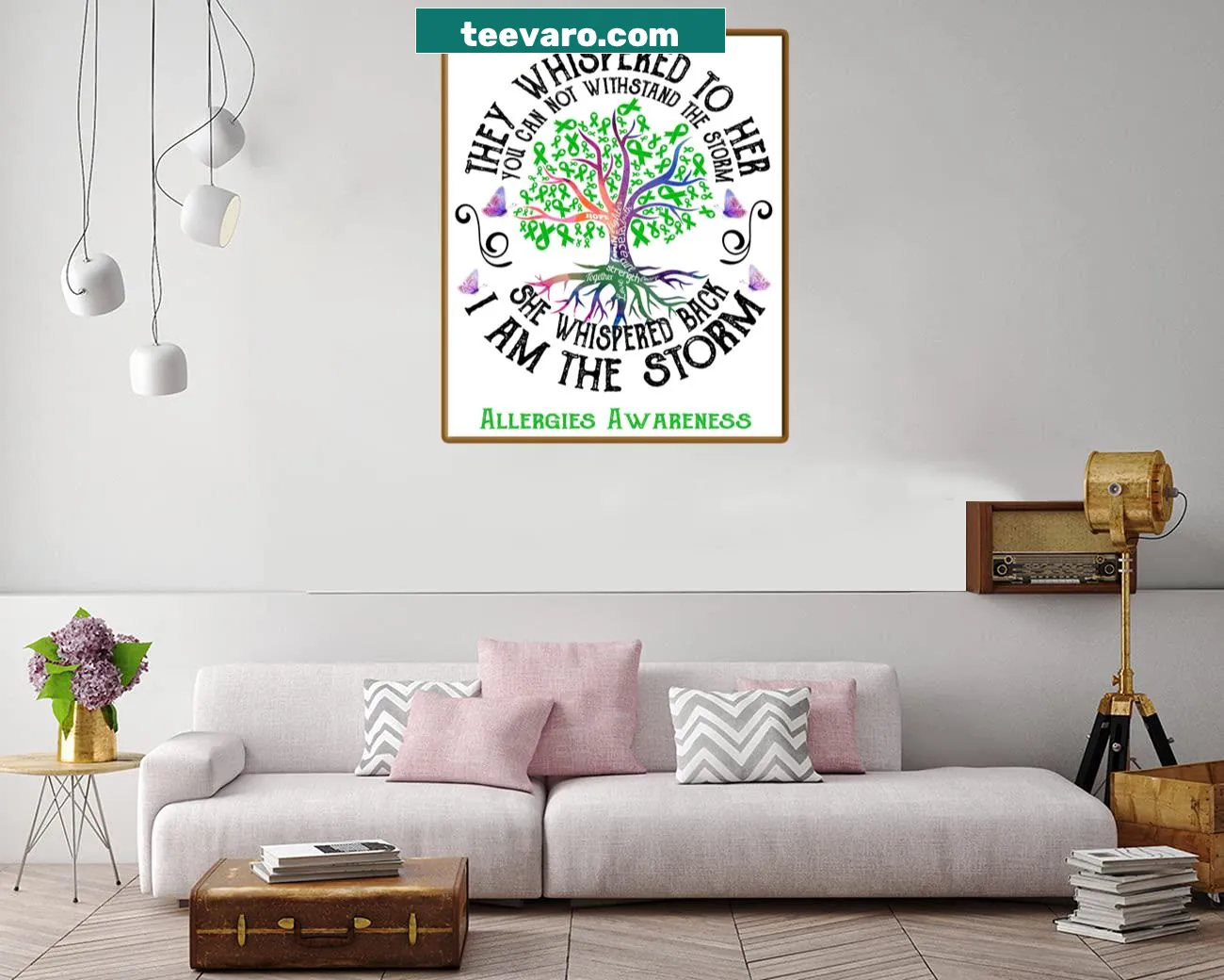 Inspirational allergies awareness canvas print with storm theme.