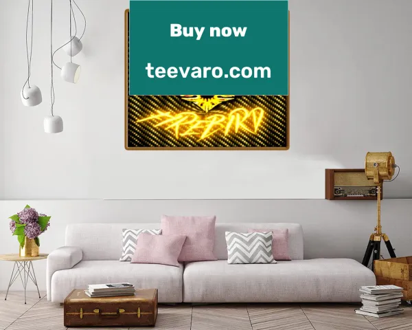 Canvas print featuring an illustration of the American Firebird
