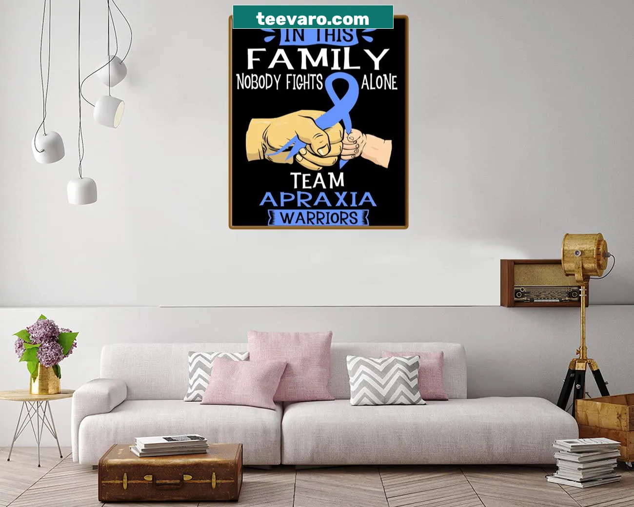 Inspirational Team Apraxia Warriors canvas with supportive design and text