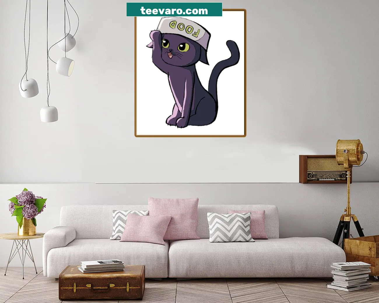 Canvas print illustrating cat food design