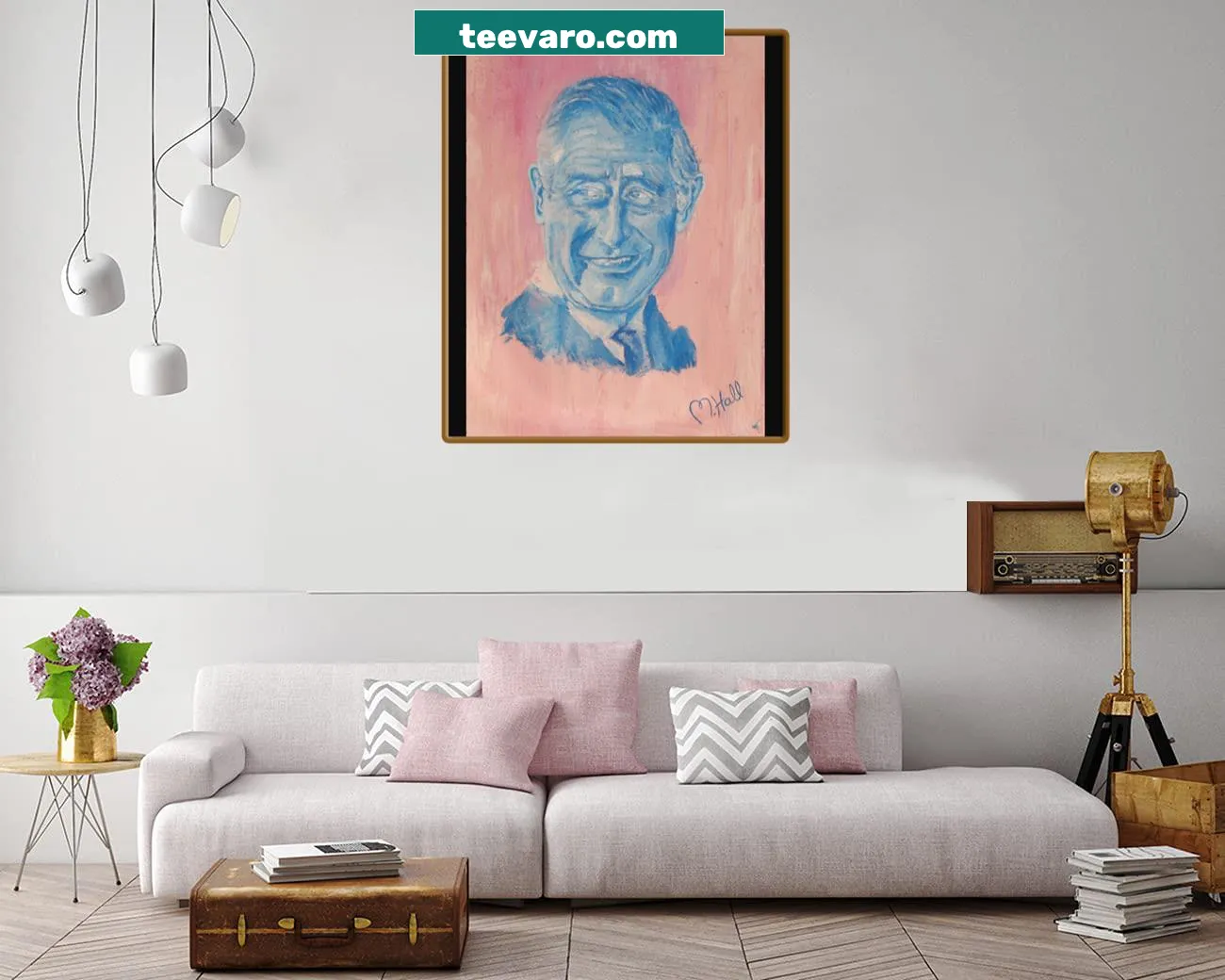 Minimalist canvas print of Prince Charles' emblematic design