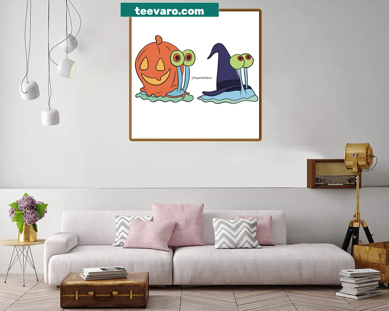 Halloween-themed canvas featuring whimsical character Gary